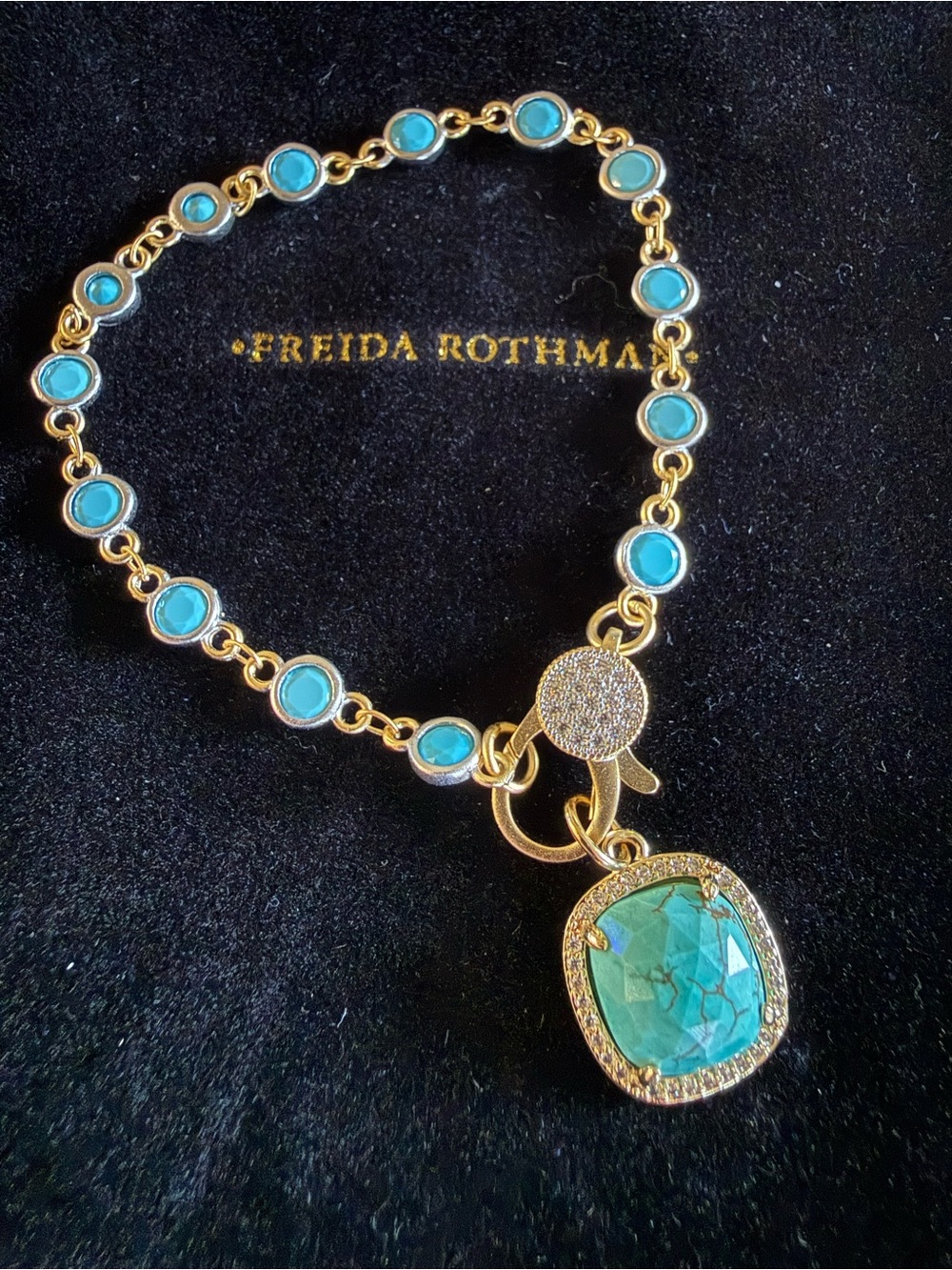 Freida Rothman Bracelet with Amazonite Stone Charm